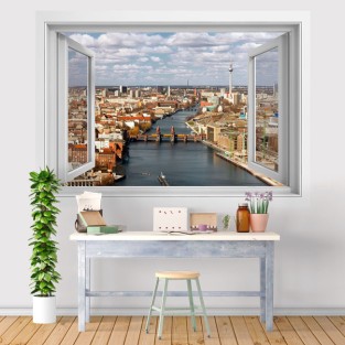 Vinilos ventanas 3d río spree torre fernsehturm berlín